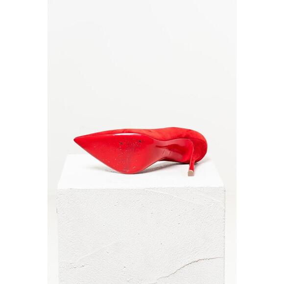 Christian Louboutin Red Suede Pointed Toe Pump - Picture 3 of 4